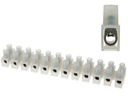 Klemrække m. bladfjeder - 12 x 0,5-2,5mm², 450V/24A, Hvid
