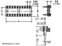 IC-sokkel m. tulipanben - 40 ben (15,24mm)