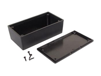 ABS plastkabinet - Sort (130x70x45mm)