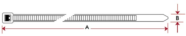 Kabelstrips - 4,7x195mm, 245N, Blå (25 stk.)