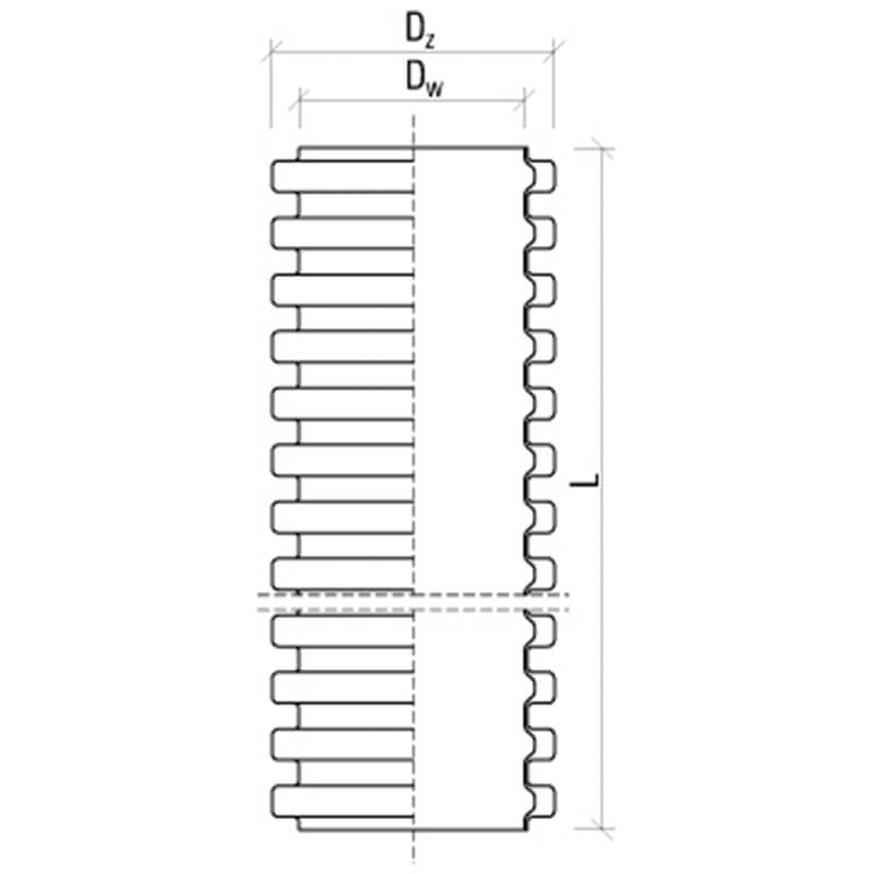 Flexrør 50 / 40mm rillet / glat - pr. meter