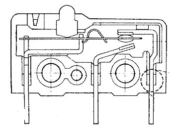 Mikroswitch m. kort arm - 3A/250V, ON-(ON) SPDT, printben