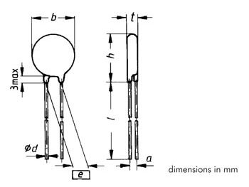 Varistor (VDR) - 95VAC / 125VDC, 150V (5mm) Type 7D151