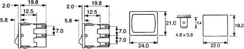 Vippekontakt - 2P OFF-ON, 250V/10A, RØD lys