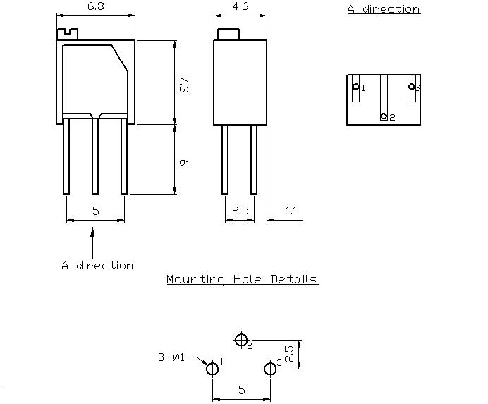 Multiturn trimmepotmeter - 200kOhm lineær, 250mW ±10%