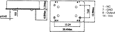 Krystal oscillator/generator - 40 MHz, 5V CMOS/TTL