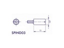 Spindel til lille trimmepotmeter - Ø5 x 10mm, hvid