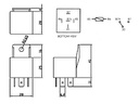 Autorelæ - 12Vdc / 30A, spadestik, 1 x omskifter (SPDT)