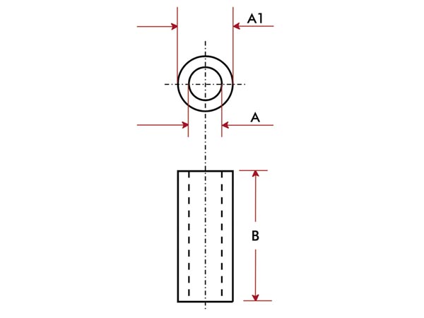 Afstandsstykke - 8mm aluminium (M3)