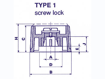 Drejeknap - 15mm / 6mm aksel, Sort m. hvid streg