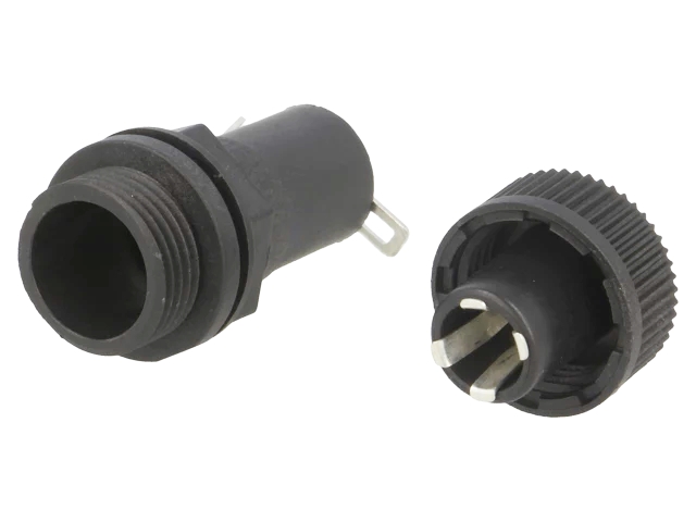 Sikringsholder - Ø5x20mm, til kabinet (maks. 10A)