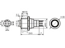 ProSwitch - Stålkontakt, 1P ON-ON Ø16mm HVID ring