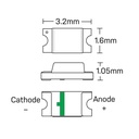 SMD LED - 1206 GRØN 12,5mcd (10 stk.)
