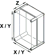 ABS plastkabinet - Grå m. flanger (91x159x62mm)