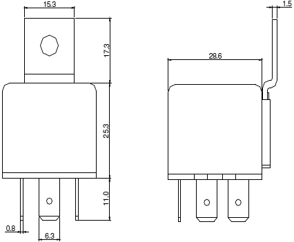 Autorelæ - 24VDC / 40A  1 x slutte (SPST-NO)