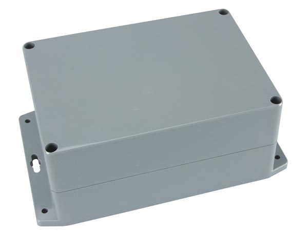 Plastkabinet m. flanger - Mørkegrå, IP65 (222x146x55mm)