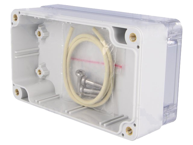 G203C plastkabinet - Klart låg, IP65 (115x65x40mm)