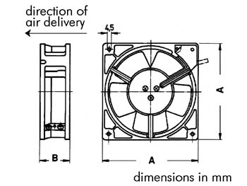 DC blæser - 50x50x10mm 12Vdc / 0,84W Vapo, 3 ledn.