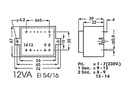 230V printtransformator - 12VA 2 x 7,5V / 2 x 800mA