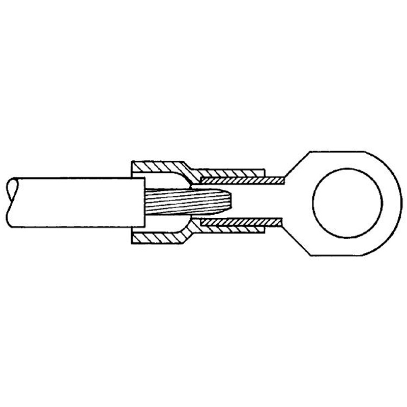 Isoleret ringkabelsko 1,5-2,5 mm² blå M4 - 1 stk.