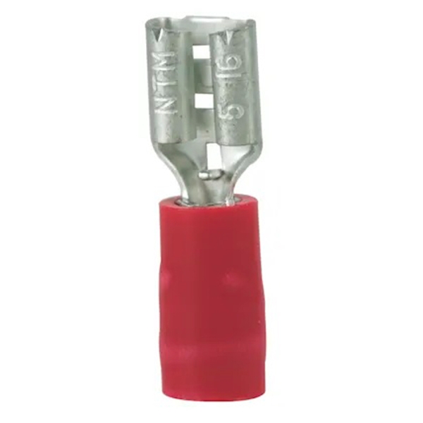 Isoleret spademuffe 0,5-1,5 mm² rød 6,3x0,8 mm. - 1 stk.