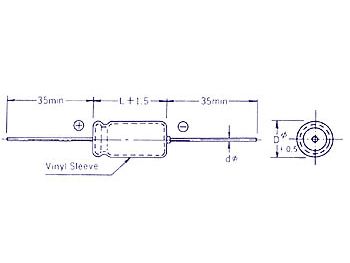 100uF / 40V vandret elektrolyt (85°C)