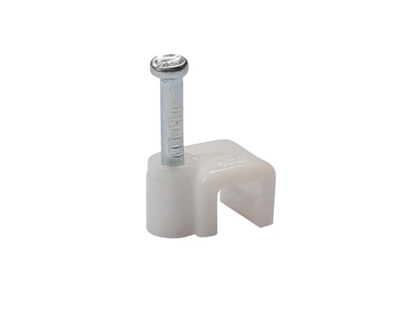 Kabelsøm-clips - Flad 3x4mm, Hvid (100 stk. box)