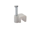 Kabelsøm-clips - Flad 3x4mm, Hvid (100 stk. box)