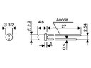 3mm LED - Rund, RØD diffus (20mcd 40°)