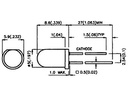 5mm LED - Selvblinkende RØD diffus, 9V (80mcd 60°)