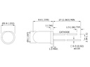 5mm 12V LED - Rund, GRØN diffus + modstand (32mcd 60°)