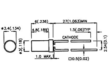 3mm LED - Flad top GRØN diffus (4mcd 100°)