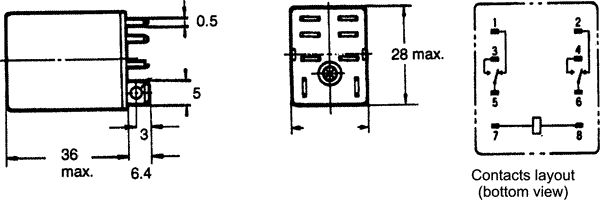 Heavy duty relæ - 24VAC / 10A, 2 x omskifter (DPDT)