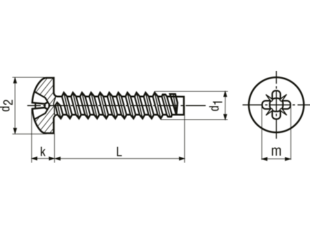Pladeskrue, panhoved - 5,5 x 13mm, pozidriv PZ3 (25 stk.)