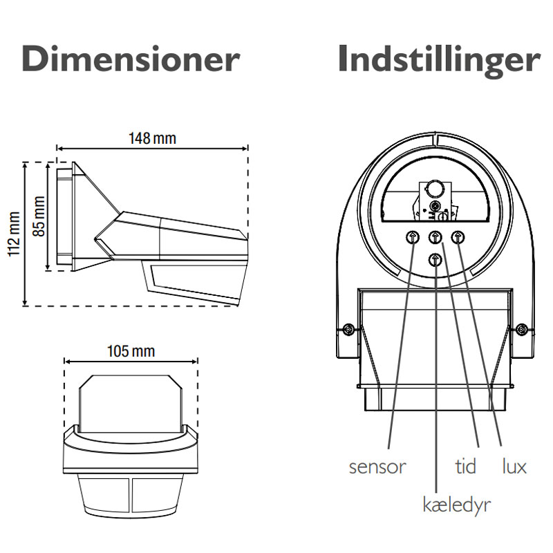 Servodan sensor 16m 300° m. kæledyrszone - hvid