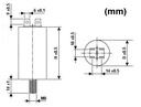 MOTOR kondensator - 8uF / 450V, M8 forskuning, Spadestik