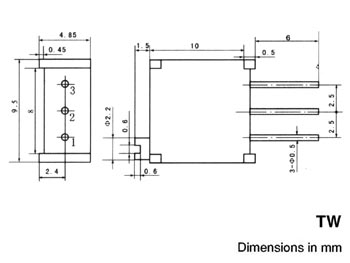 Multiturn trimmepotmeter - 50kOhm lineær, 500mW, ±10% (TW)
