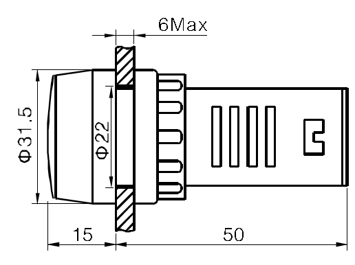 LED panellampe m. lydgiver - 12Vdc, Rød/Grøn, 80dB