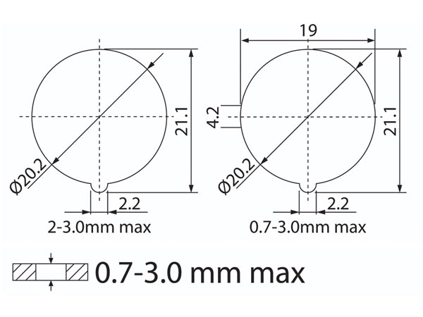 Vippekontakt - 2P OFF-ON, 10A 250V, Grøn lys, IP65 (Ø20,2mm)