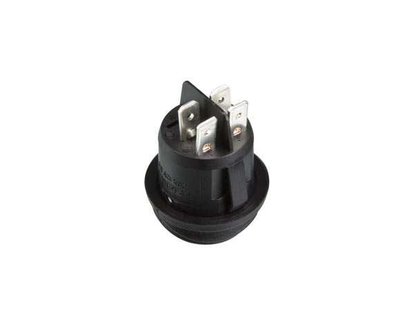 Vippekontakt - 2P OFF-ON, 20A 12Vdc Grøn LED, IP65 (Ø20,2mm)