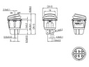 Vippekontakt - 2P OFF-ON, 20A 12Vdc Grøn LED, IP65 (Ø20,2mm)