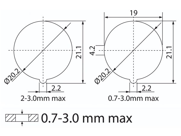Vippekontakt - 2P OFF-ON (DPST) 20A/12Vdc Rød LED (IP65)