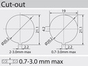 Vippekontakt - 2P OFF-ON, 10A 250V, Grøn lys 0-I (Ø20,2mm)