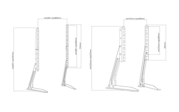 VESA TV bordfod - 23-70" maks. 50kg, Sort