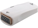 Kompakt HDMI til VGA konverter m. audio - HDMI hun, Hvid