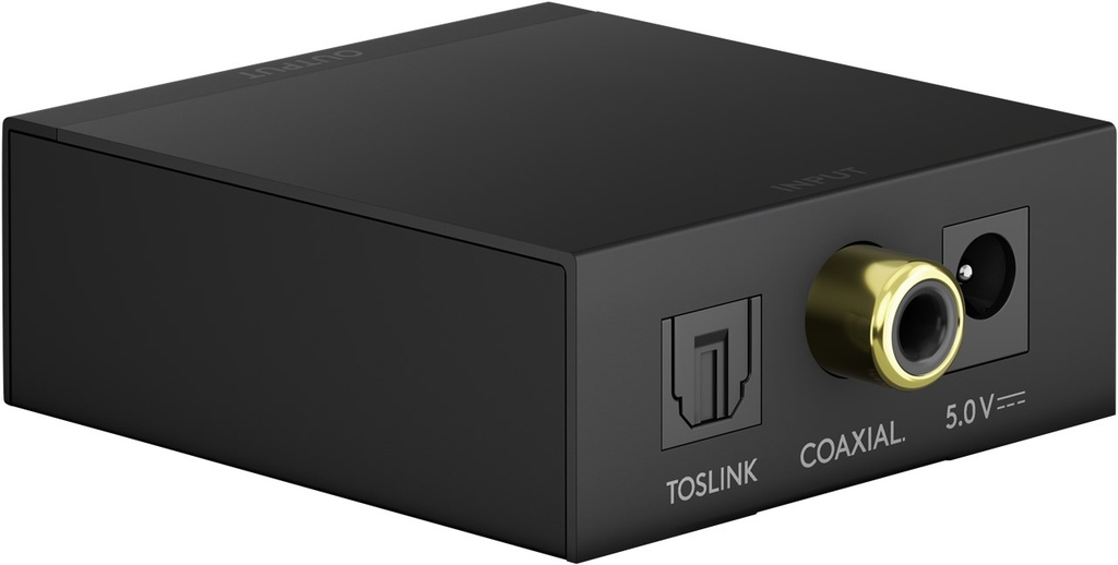 Digital-til-analog audiokonverter - TOSLINK/COAX > RCA/Jack