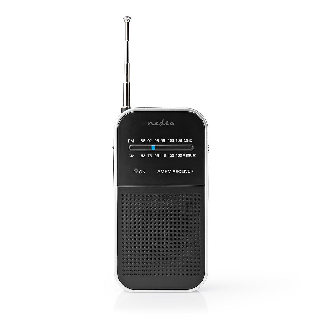 Bærbar FM-radio - AM/FM, Batteri, Analog, Sort