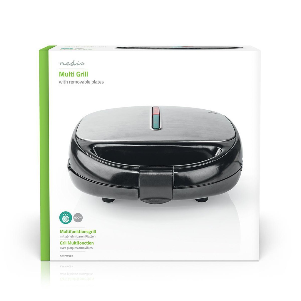 Multigrill - Sandwich/Vaffel/Grill, 800W, Sort