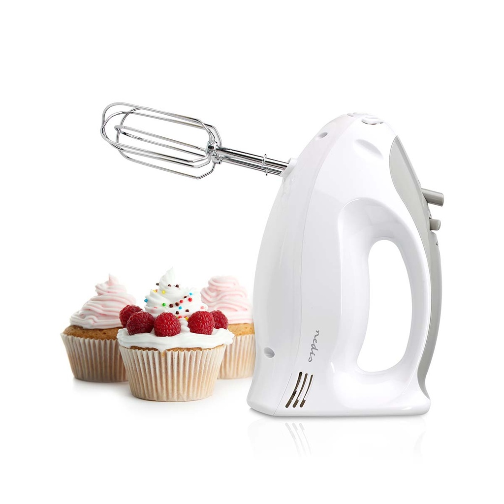 Håndmixer - 200W, 5 hastigheder, Turbofunktion, Hvid