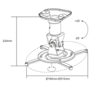 PC projektor loftbeslag - Maks. 15kg, Hvid